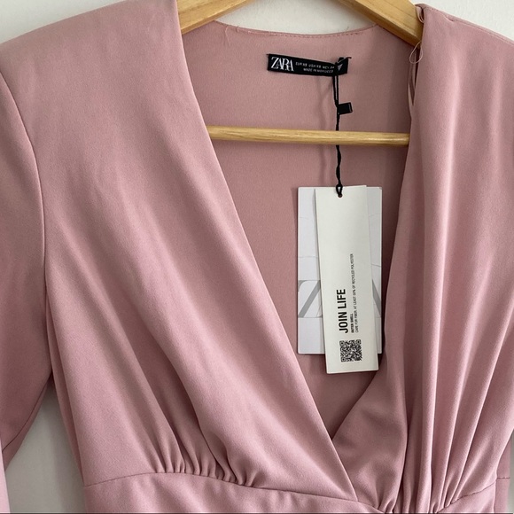 ZARA Draped Dress Pale Pink - Picture 5 of 6